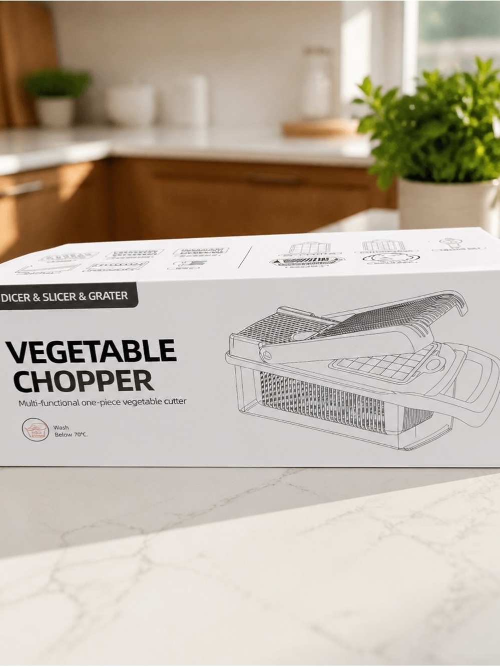 Vegetable Chopper - White Multi-Functional Kitchen Cutter